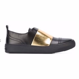 New Jimmy Choo Boston Sneakers Black/Gold 36.5